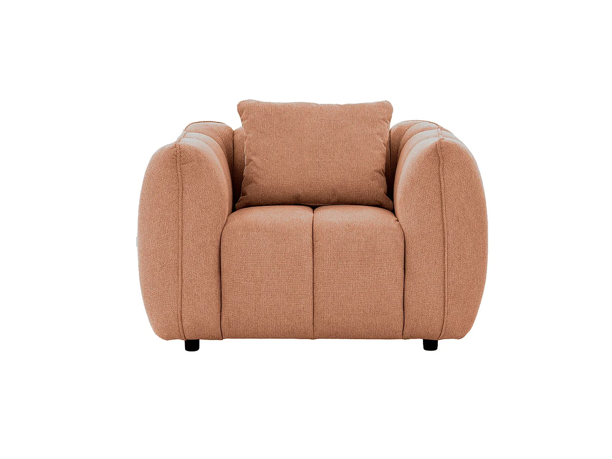 HAVANA - Fauteuil tissu lisse Terracotta