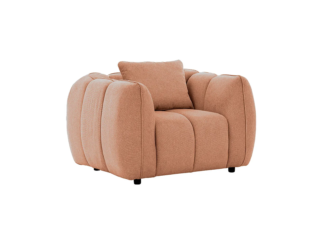 HAVANA - Fauteuil tissu lisse Terracotta