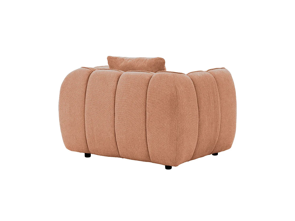 HAVANA - Fauteuil tissu lisse Terracotta