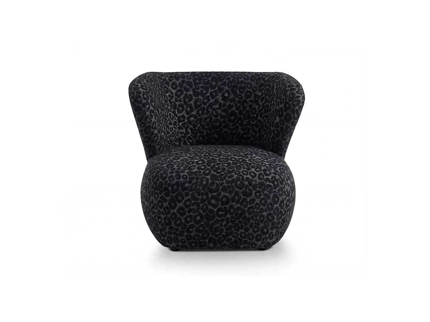 CAPRI - Fauteuil tissu imprimé animalier - Noir