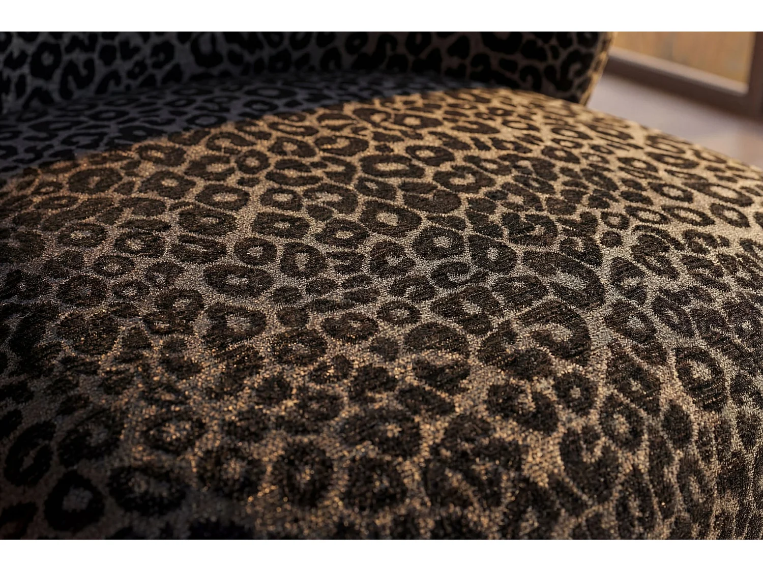 CAPRI - Fauteuil tissu imprimé animalier - Noir