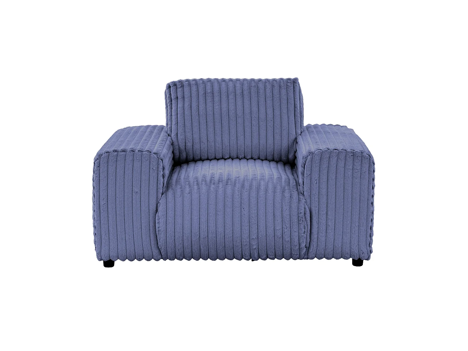 CAISA - Fauteuil en velours côtelé - Bleu
