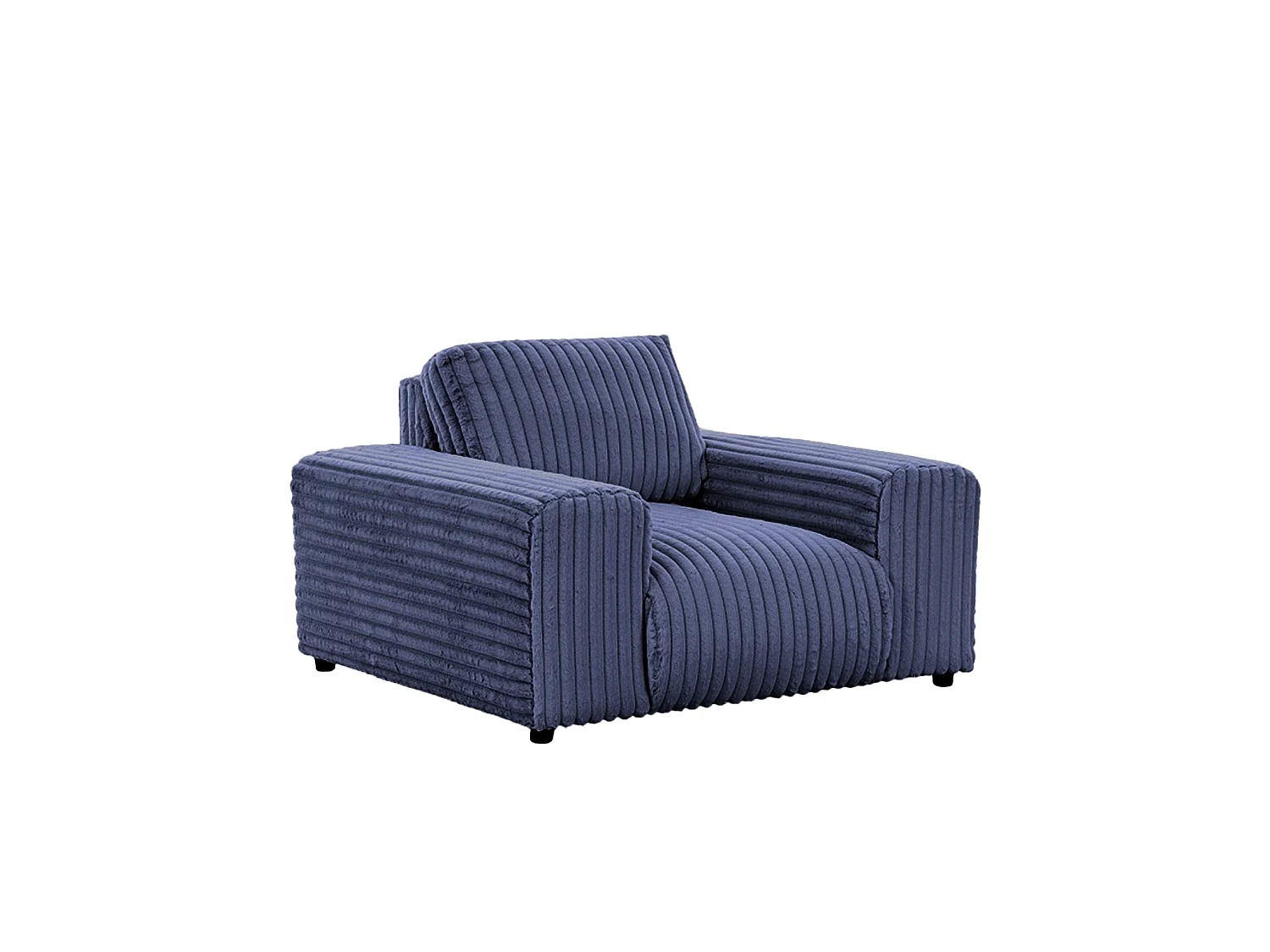CAISA - Fauteuil en velours côtelé - Bleu