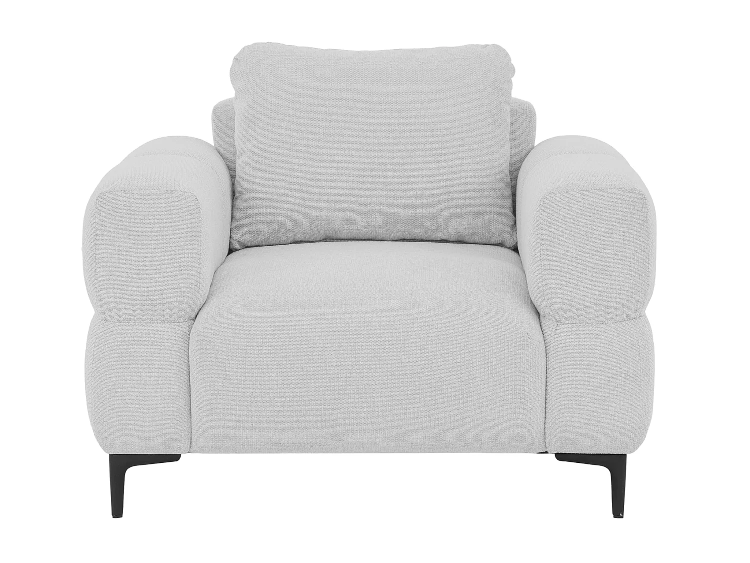 ELTON - Fauteuil en tissu lisse - Gris clair