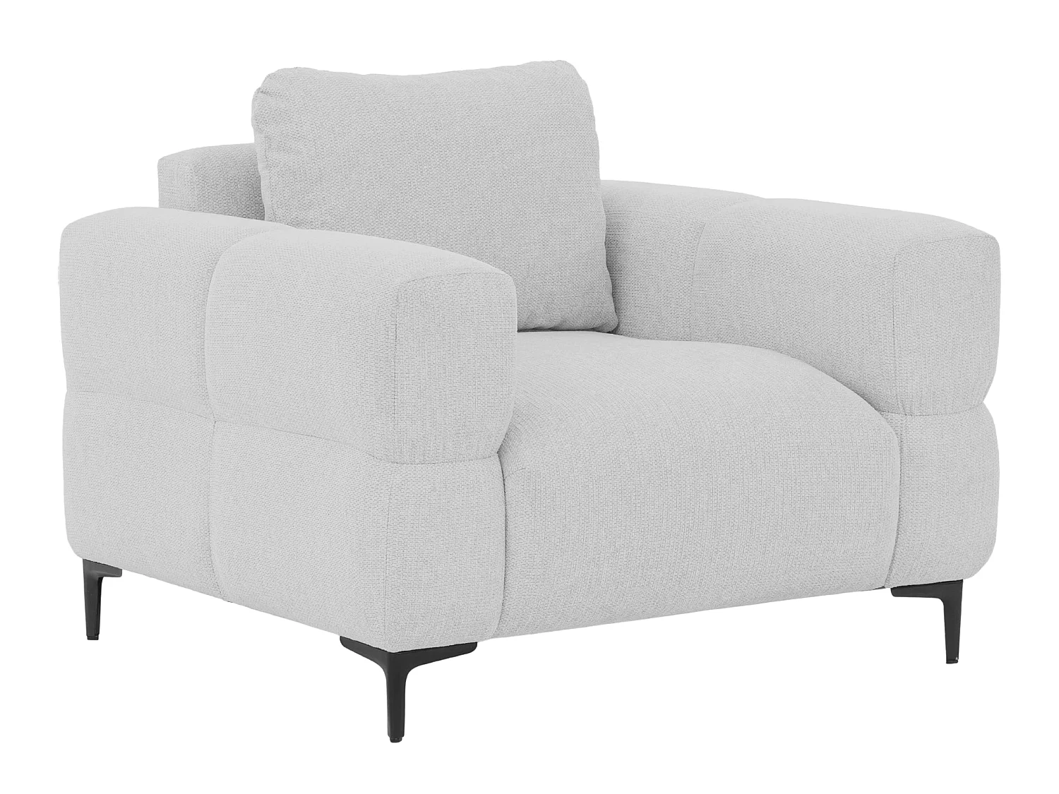 ELTON - Fauteuil en tissu lisse - Gris clair