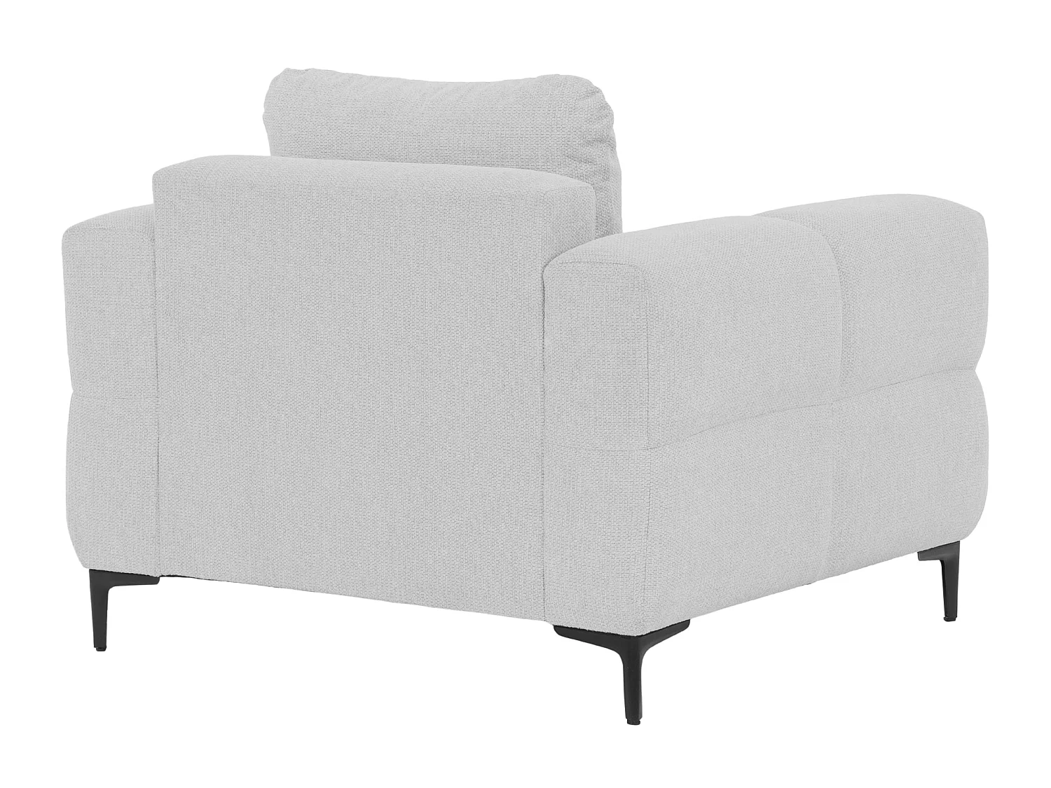 ELTON - Fauteuil en tissu lisse - Gris clair