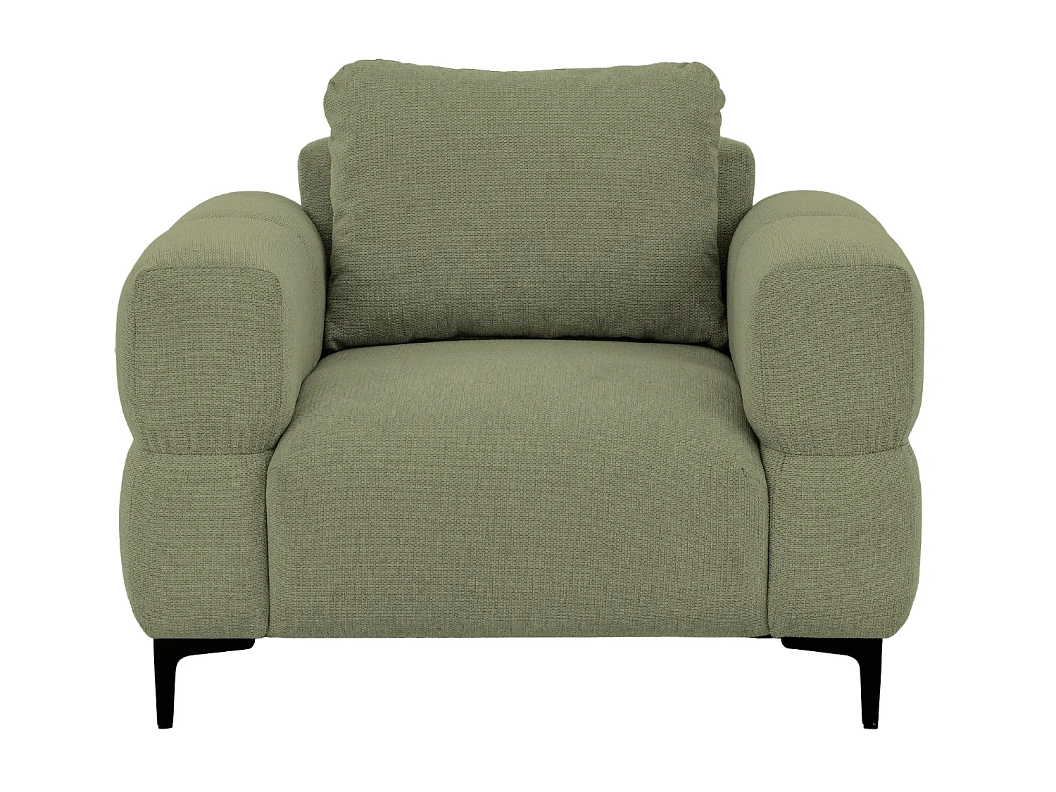 ELTON - Fauteuil en tissu lisse - Vert
