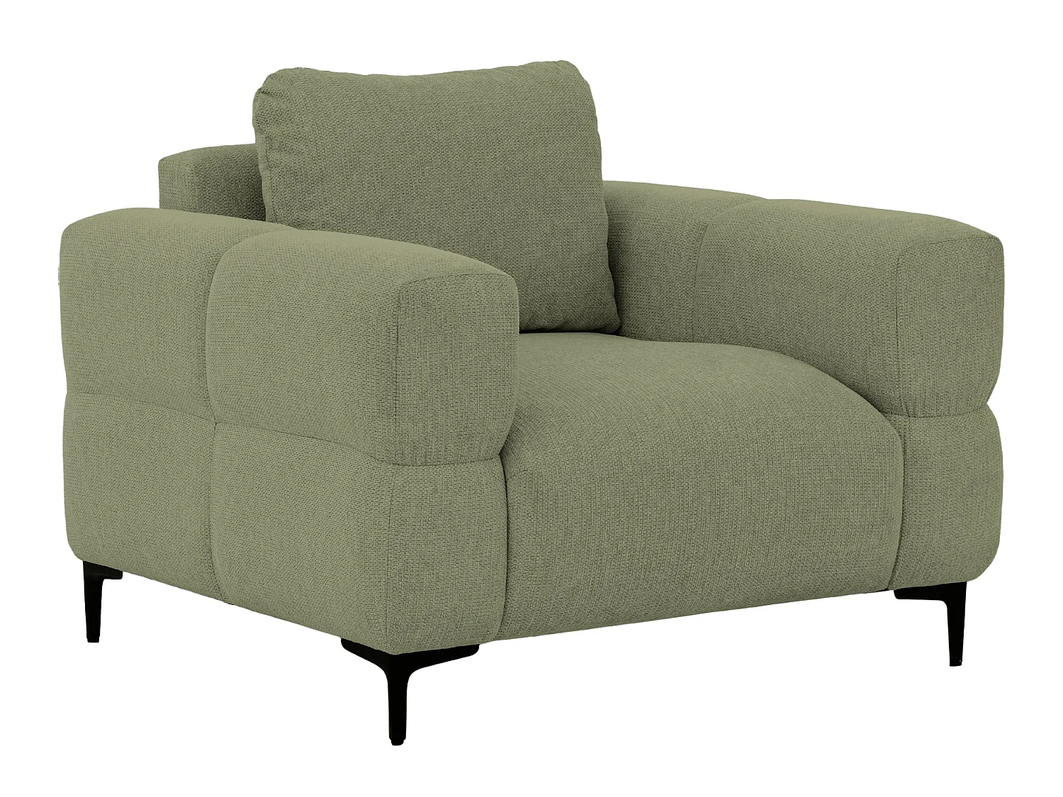 ELTON - Fauteuil en tissu lisse - Vert