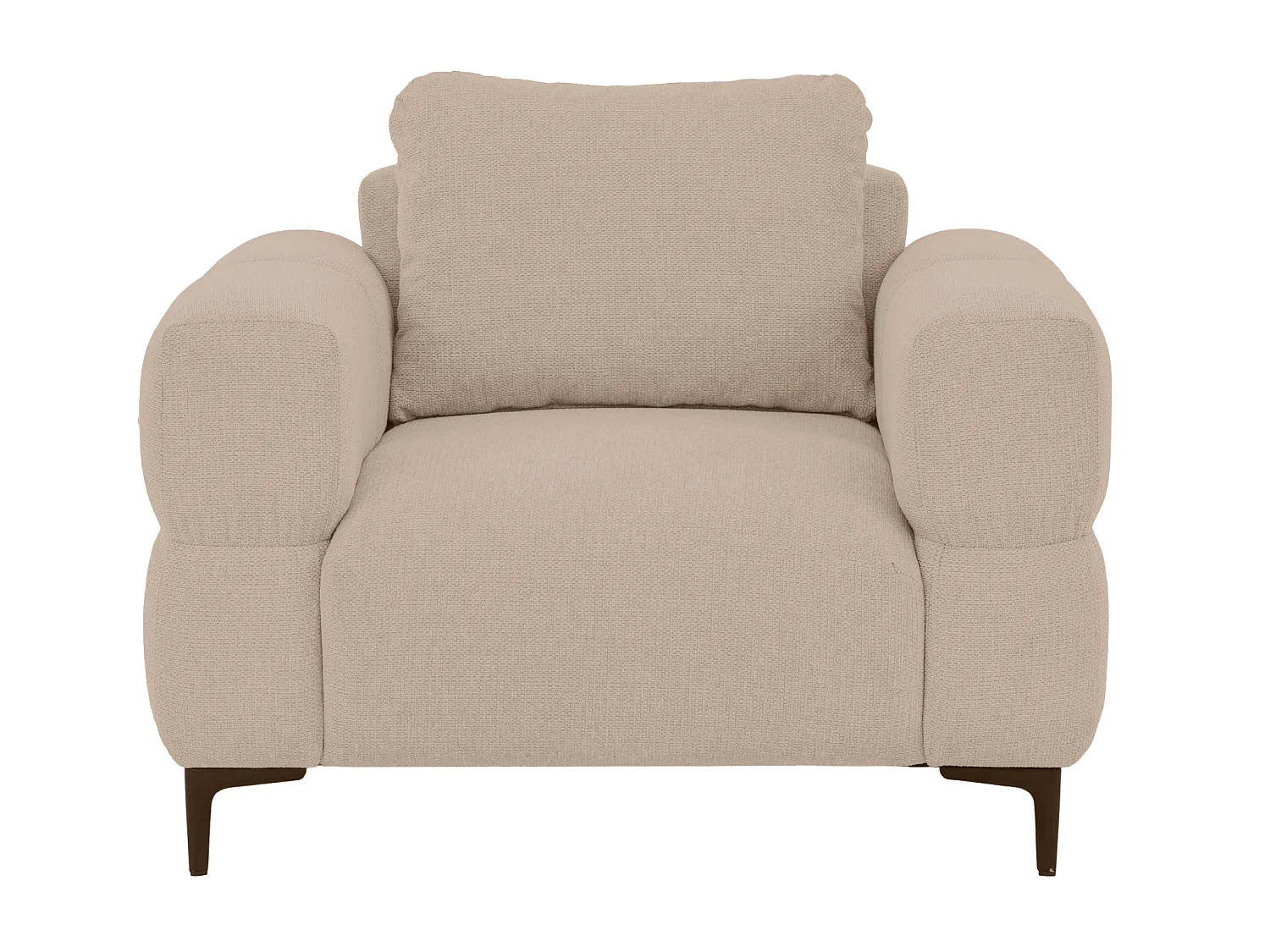 ELTON - Fauteuil en tissu lisse - Café