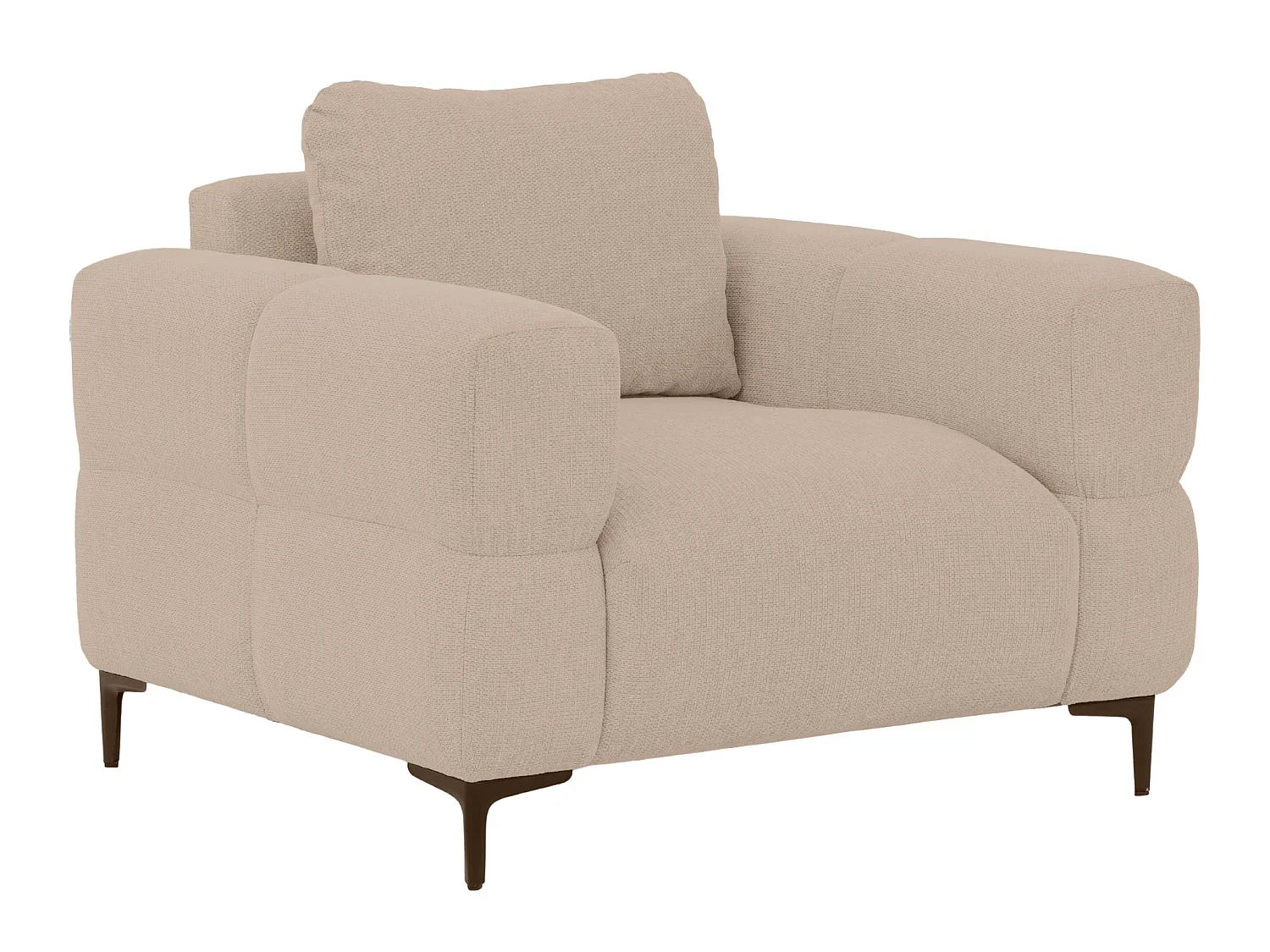 ELTON - Fauteuil en tissu lisse - Café