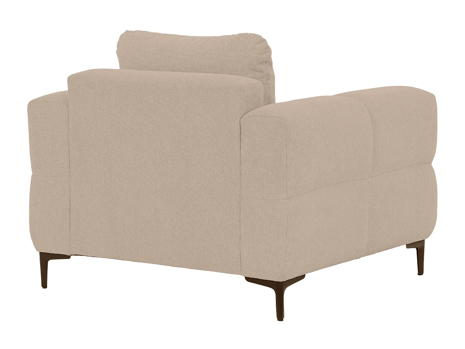 ELTON - Fauteuil en tissu lisse - Café