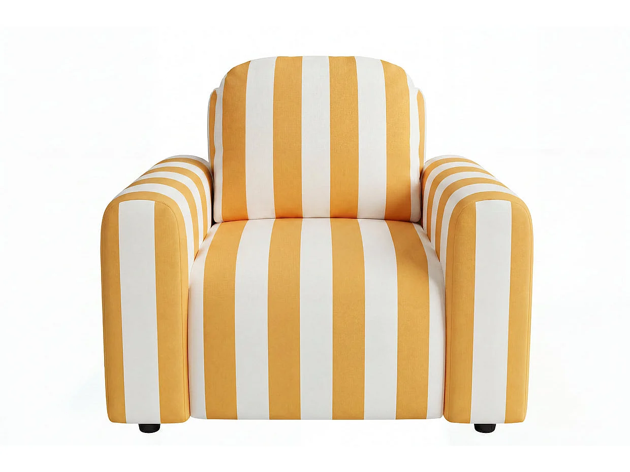 ELVIS - Fauteuil tissu rayé Jaune