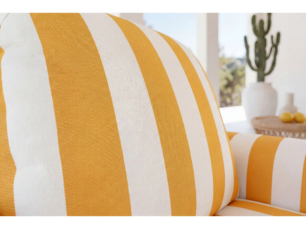 ELVIS - Fauteuil tissu rayé Jaune