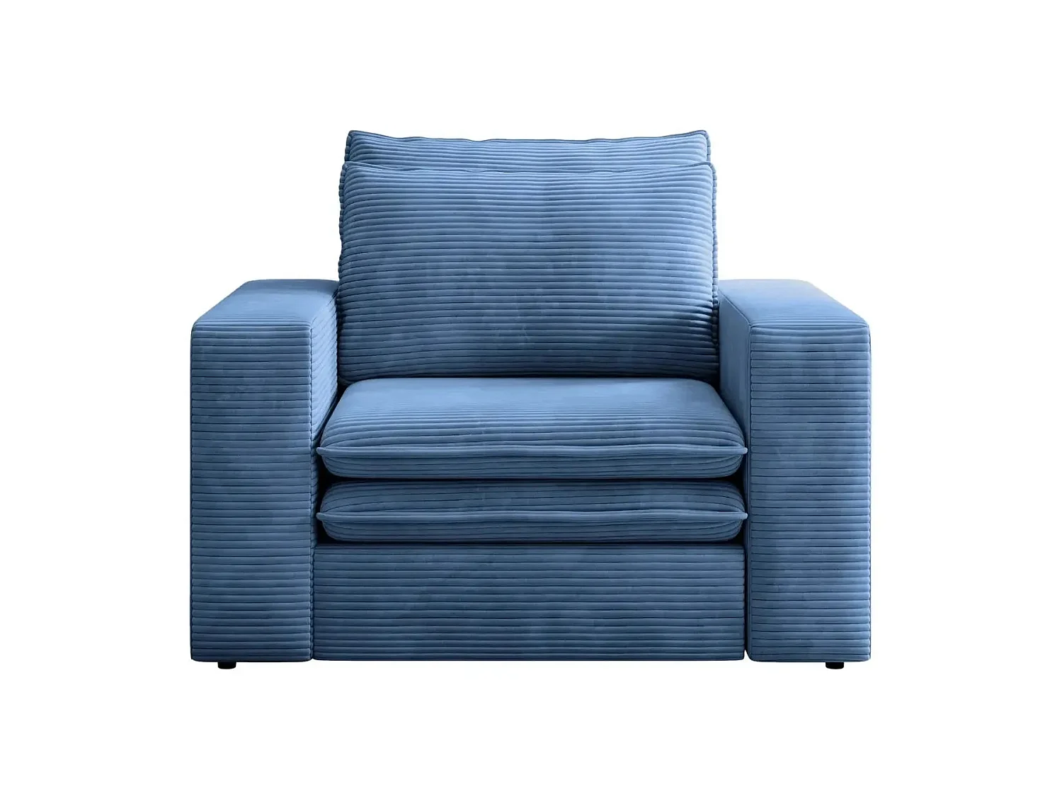 OSCAR - Fauteuil en velours côtelé - Bleu