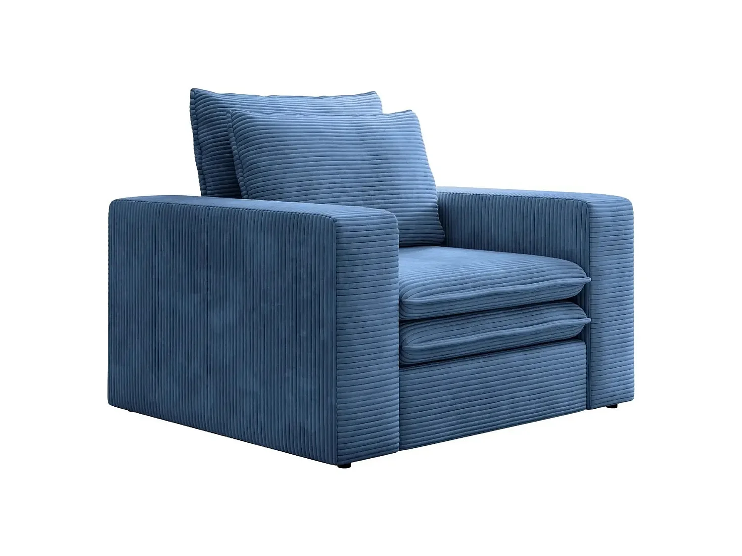OSCAR - Fauteuil en velours côtelé - Bleu