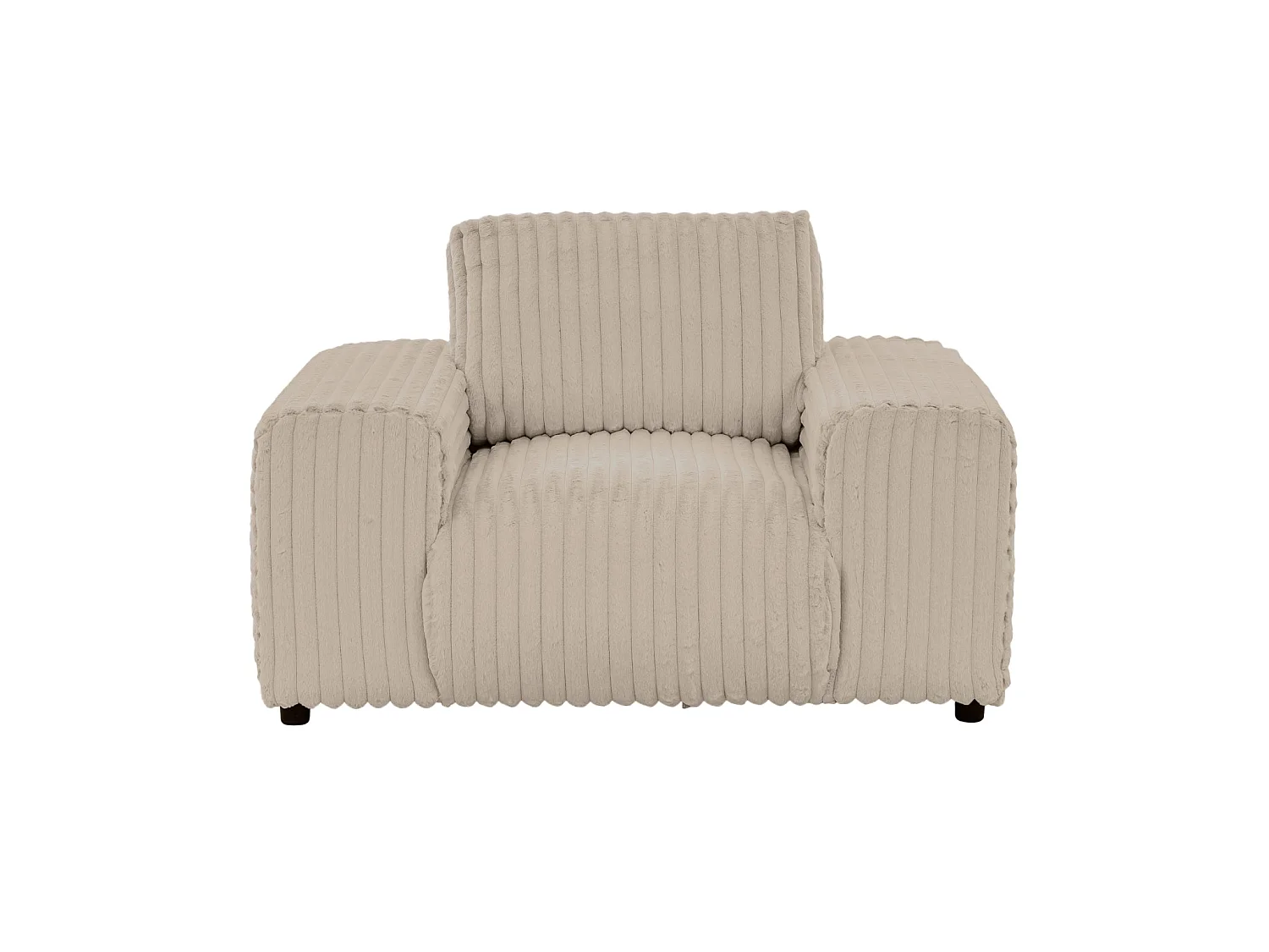 CAISA - Fauteuil en velours côtelé - Café