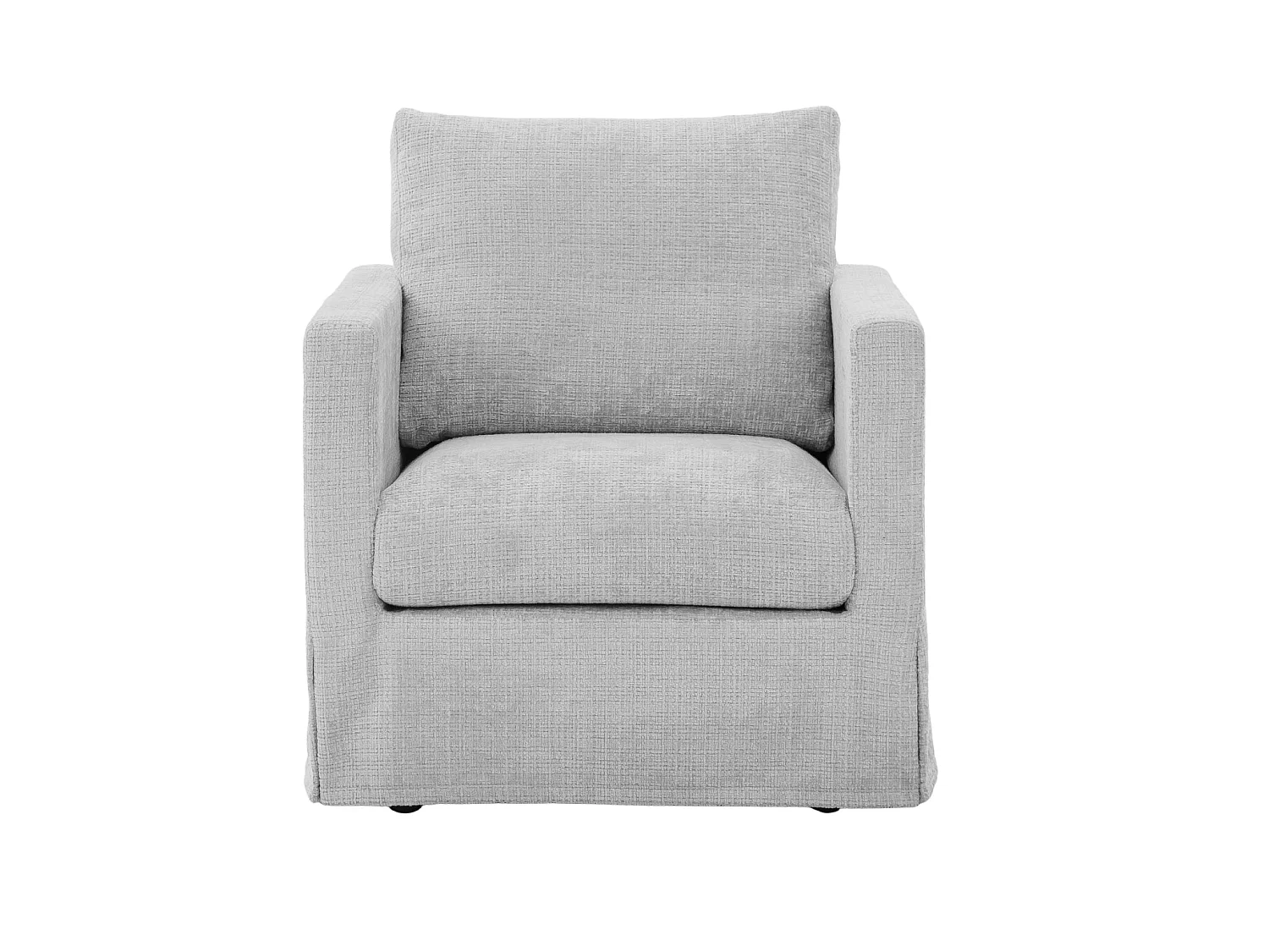 LEONIE - Fauteuil tissu chenille déhoussable - Gris clair