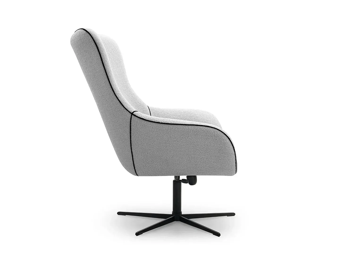 ZOE - Fauteuil in gevlekte stof - Lichtgrijs