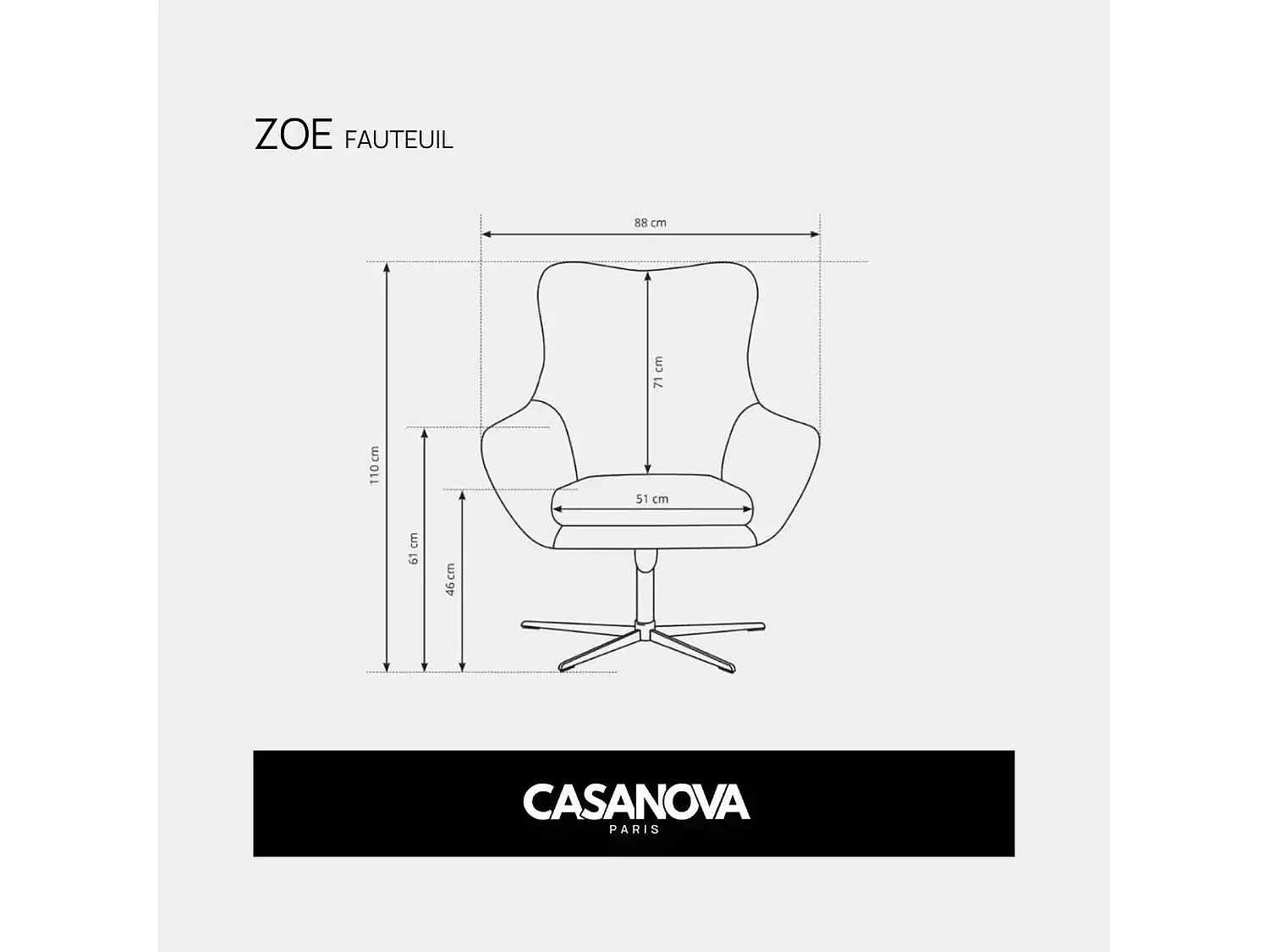 ZOE - Fauteuil in gevlekte stof - Lichtgrijs