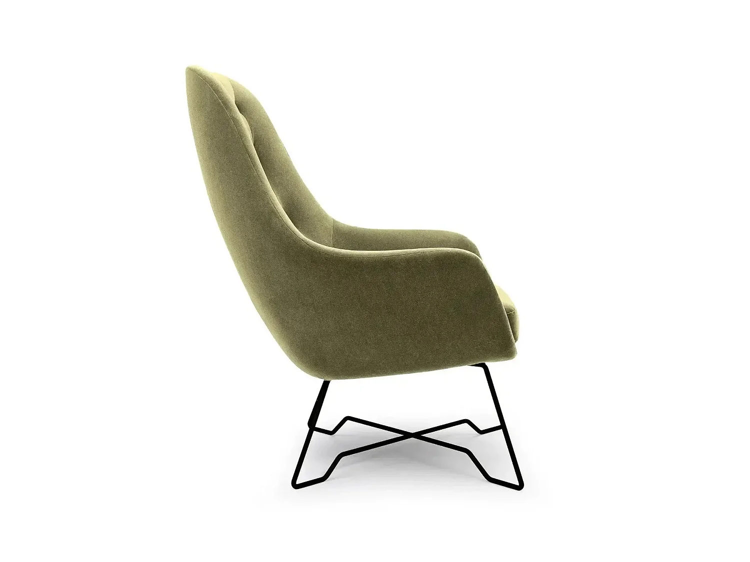 LUCAS - Fauteuil en tissu chiné - Vert