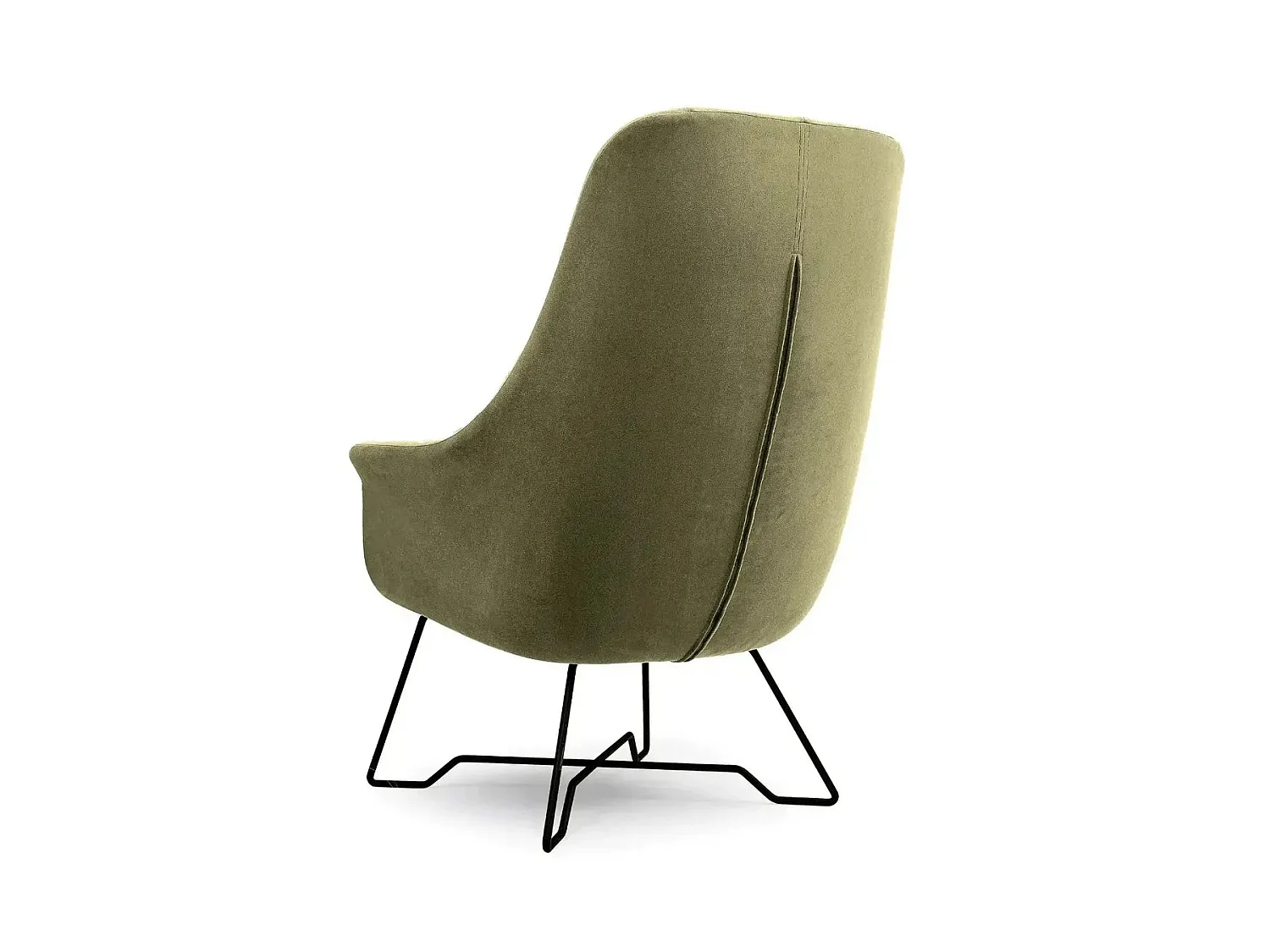 LUCAS - Fauteuil en tissu chiné - Vert