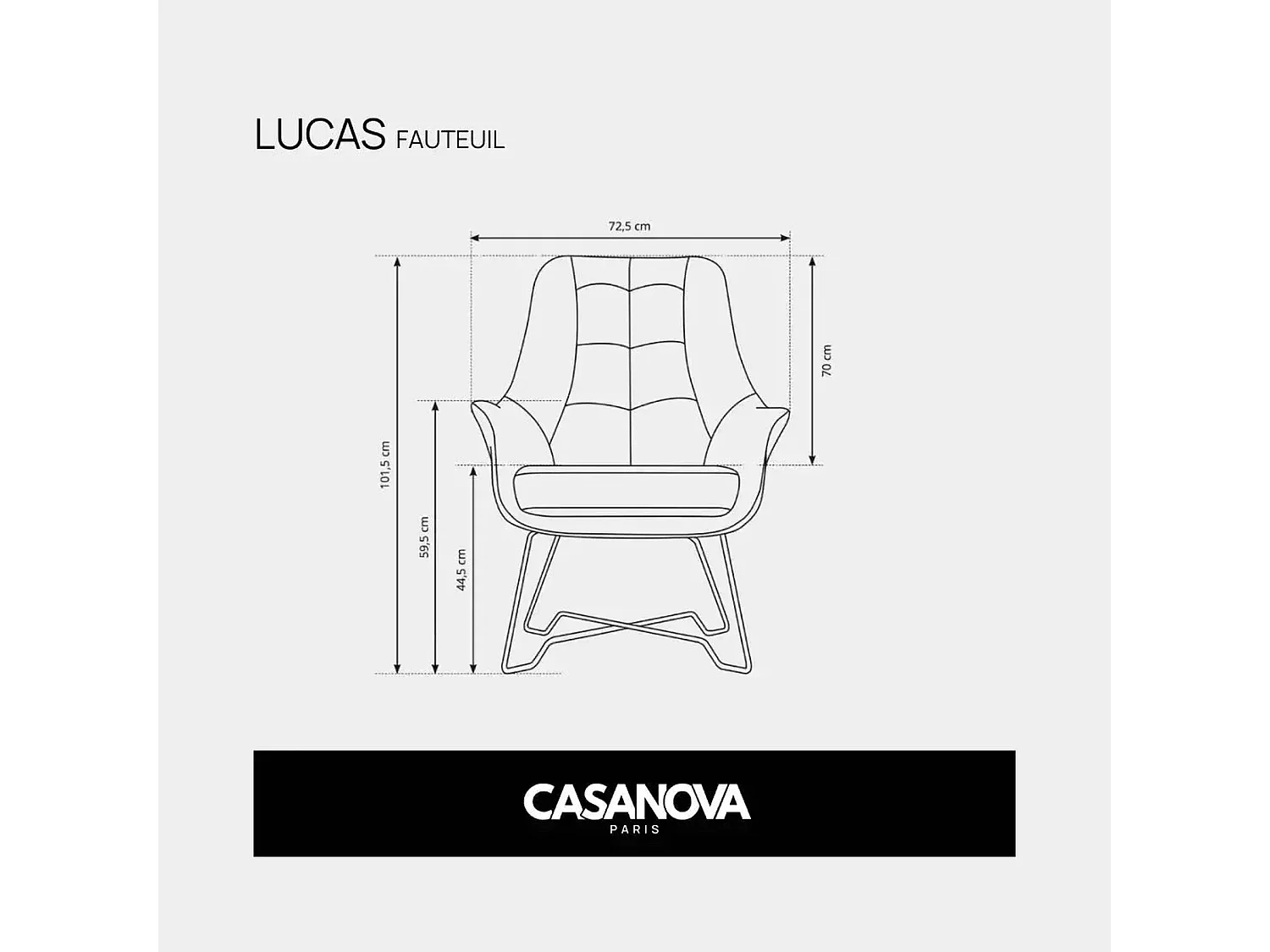 LUCAS - Fauteuil en tissu chiné - Vert