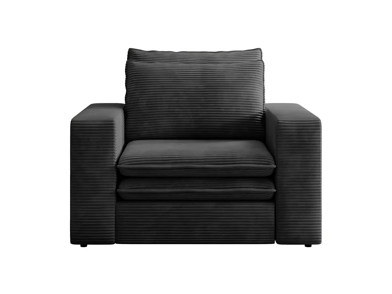 OSCAR - Fauteuil en velours côtelé - Noir