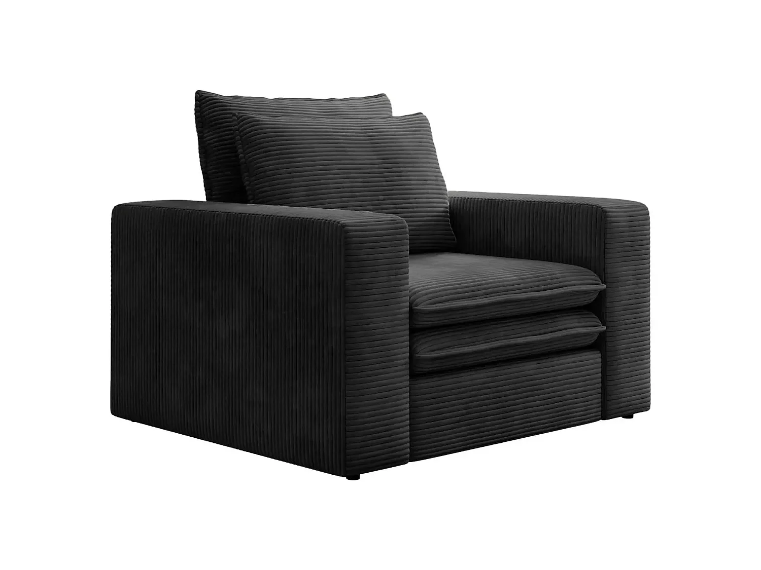 OSCAR - Fauteuil en velours côtelé - Noir