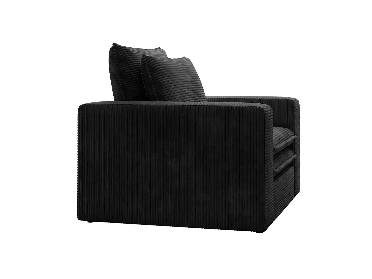 OSCAR - Fauteuil en velours côtelé - Noir