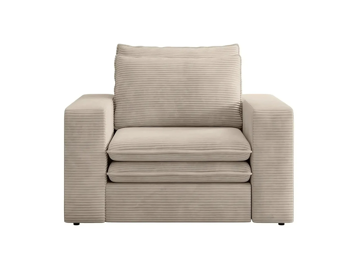 OSCAR - Fauteuil en velours côtelé - Taupe