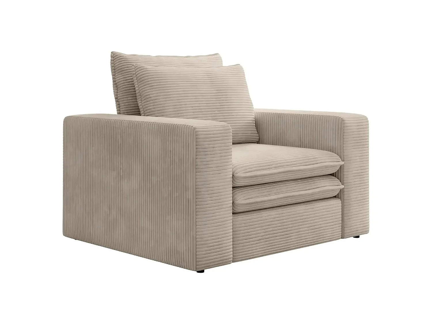 OSCAR - Fauteuil en velours côtelé - Taupe