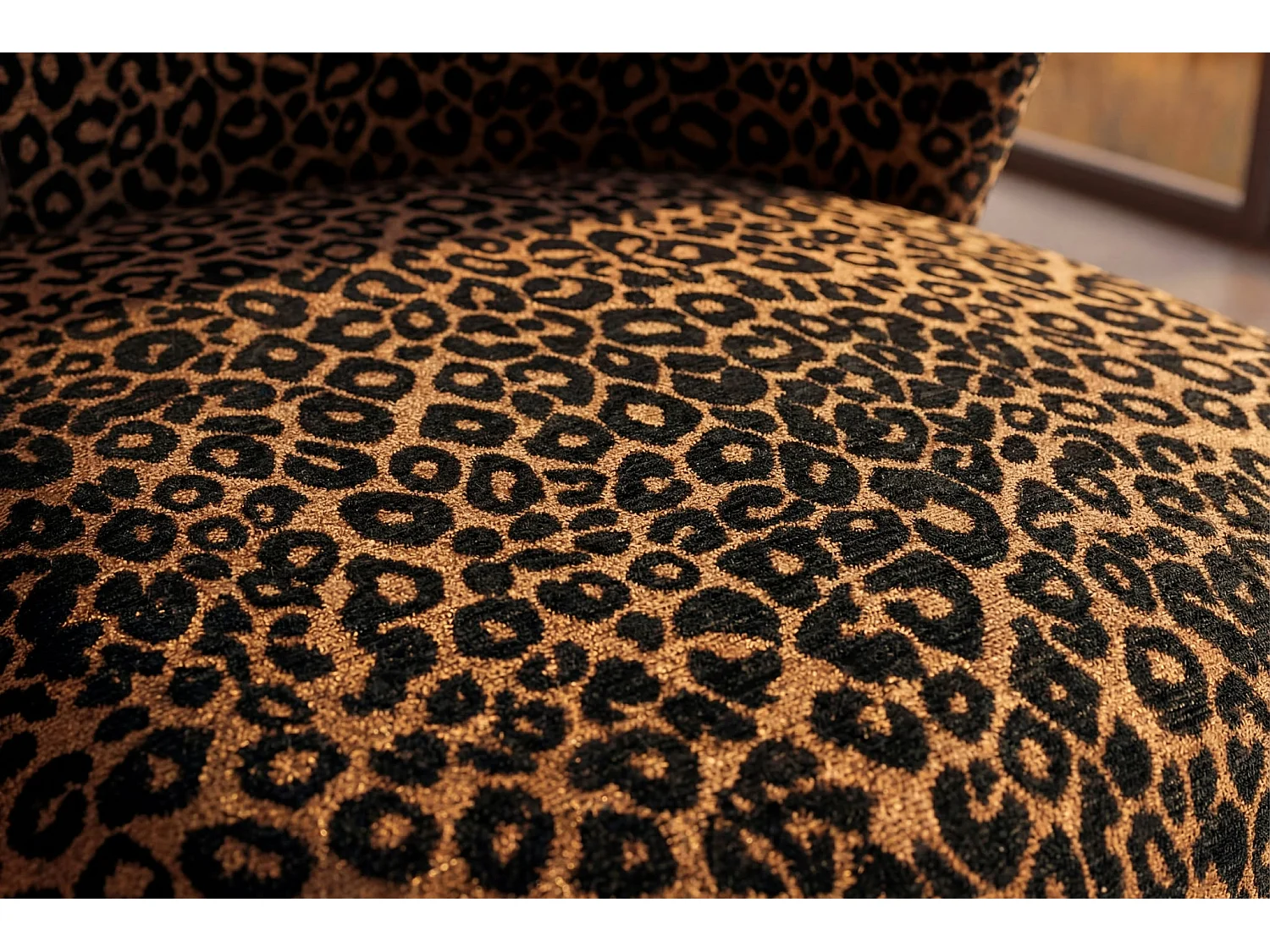 CAPRI - Stoffen fauteuil met dierenprint - Terracotta