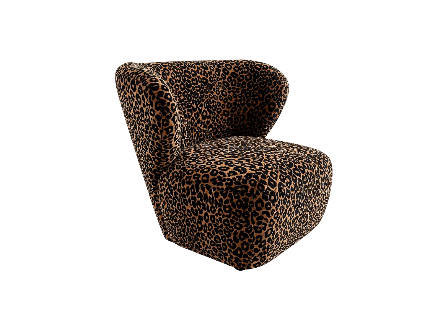 CAPRI - Stoffen fauteuil met dierenprint - Terracotta