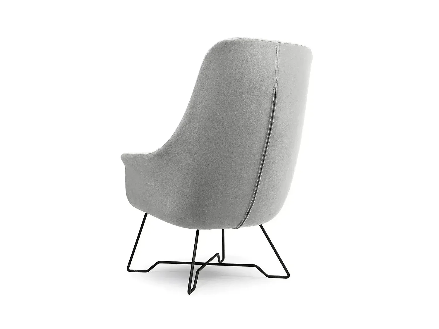 LUCAS - Fauteuil en tissu chiné - Gris clair