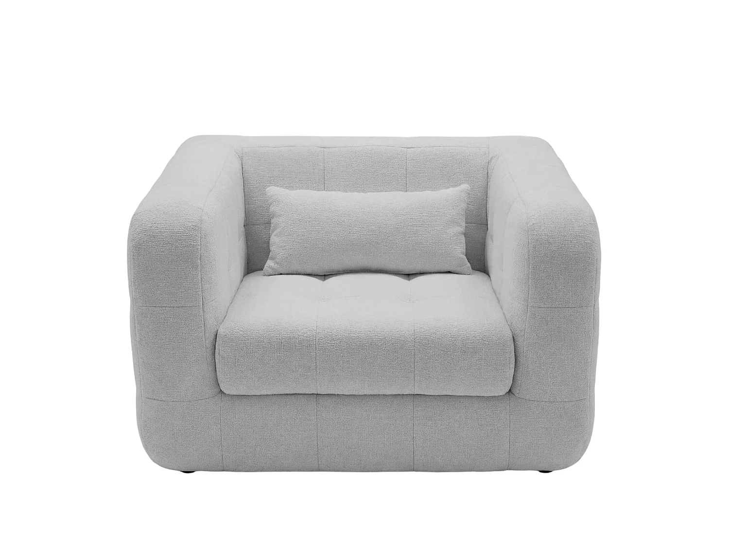ARLETTE - Fauteuil in chenille stof - Lichtgrijs