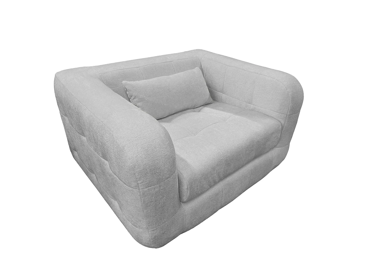 ARLETTE - Fauteuil in chenille stof - Lichtgrijs