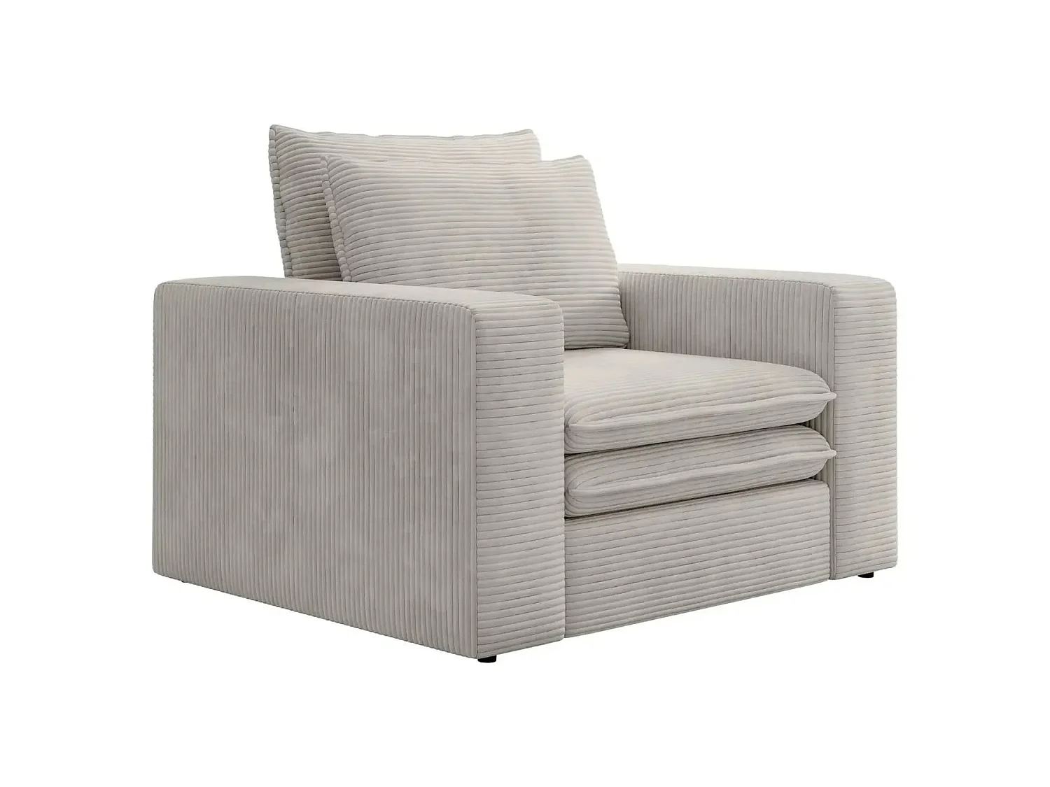 OSCAR - Fauteuil en velours côtelé - Beige