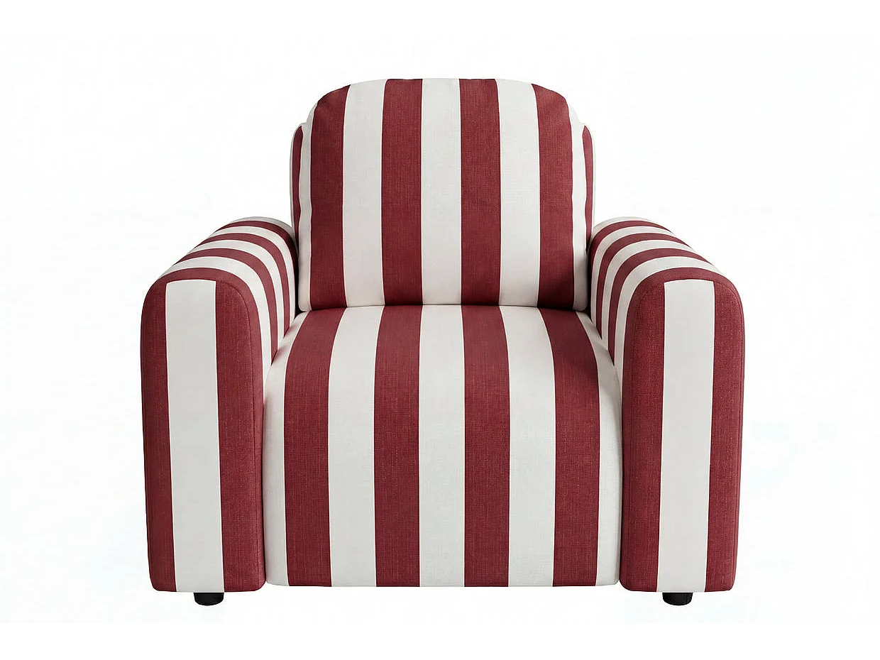 ELVIS - Fauteuil tissu rayé Terracotta