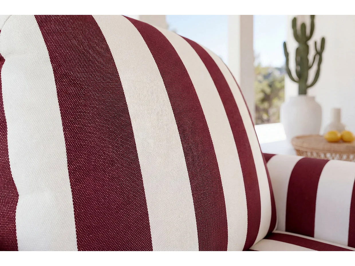 ELVIS - Fauteuil tissu rayé Terracotta
