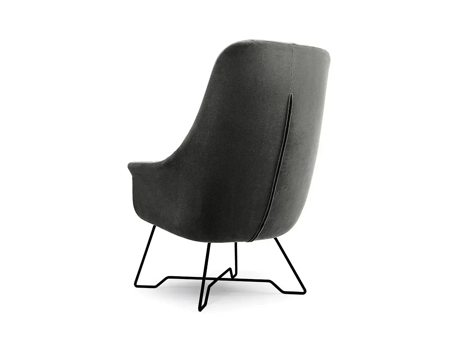 LUCAS - Fauteuil en tissu chiné - Gris foncé