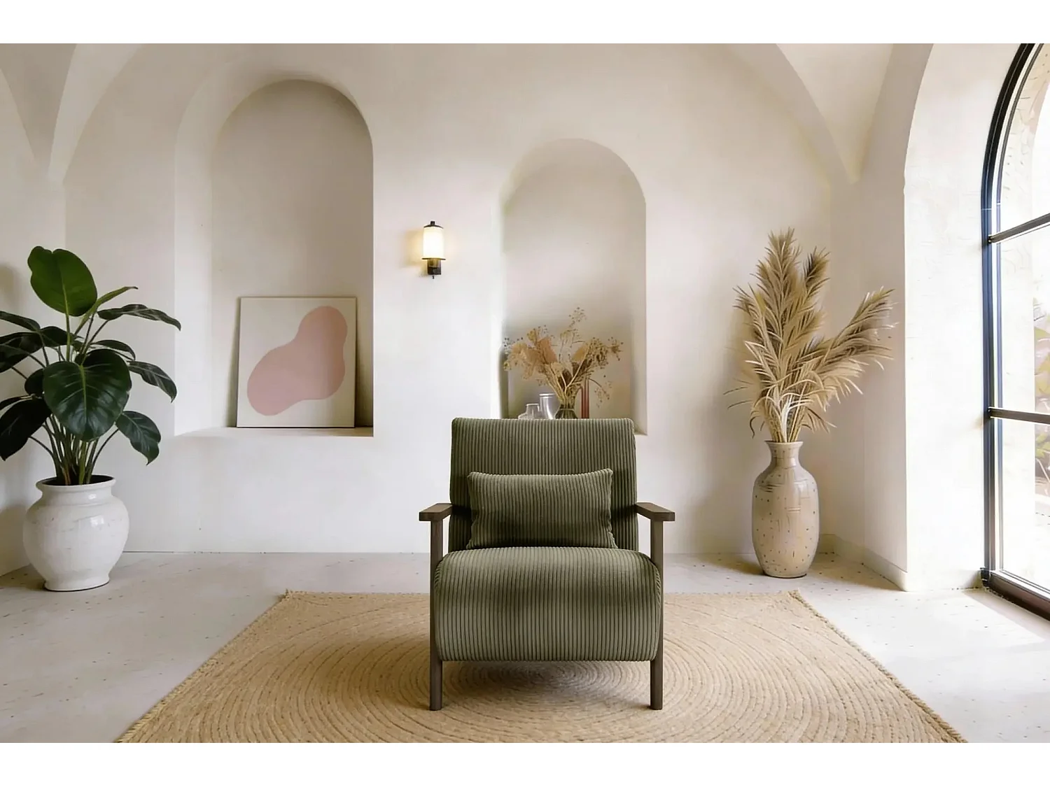 KYO - Fauteuil pieds en bois Vert