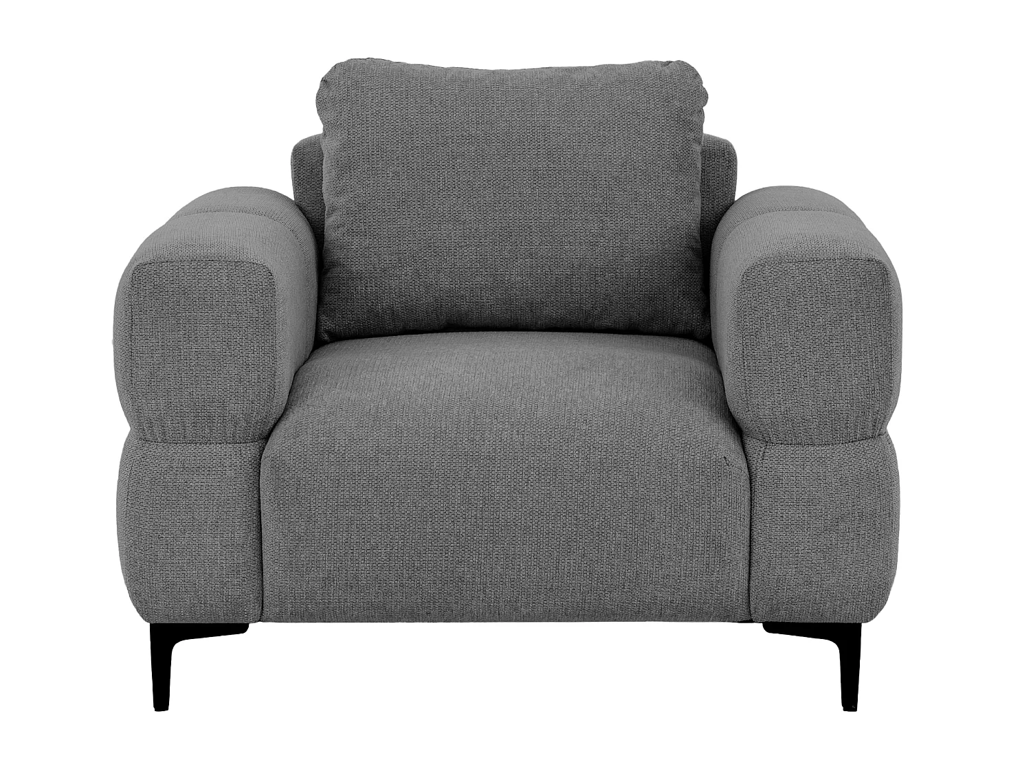 ELTON - Fauteuil en tissu lisse - Gris foncé