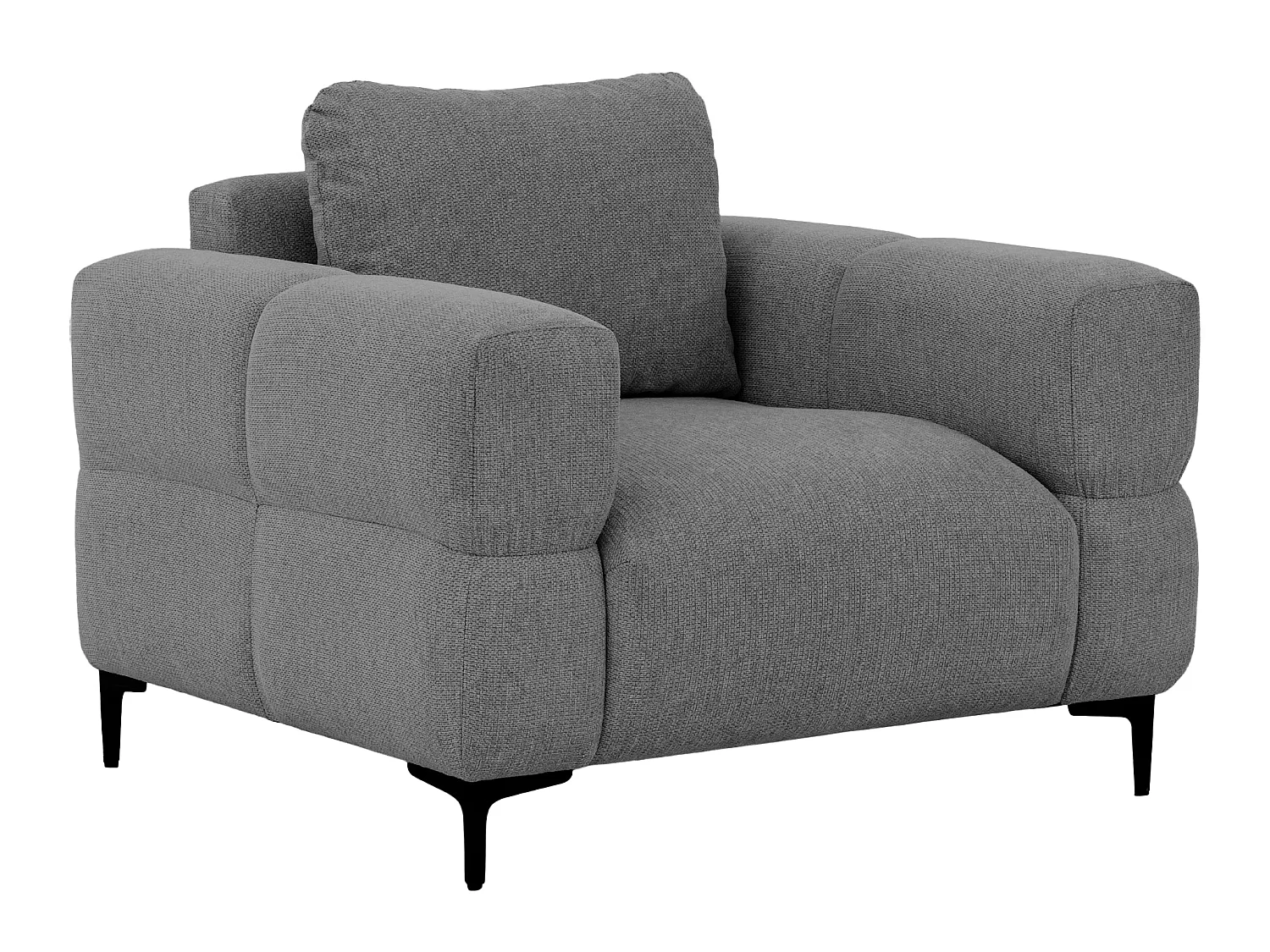 ELTON - Fauteuil en tissu lisse - Gris foncé