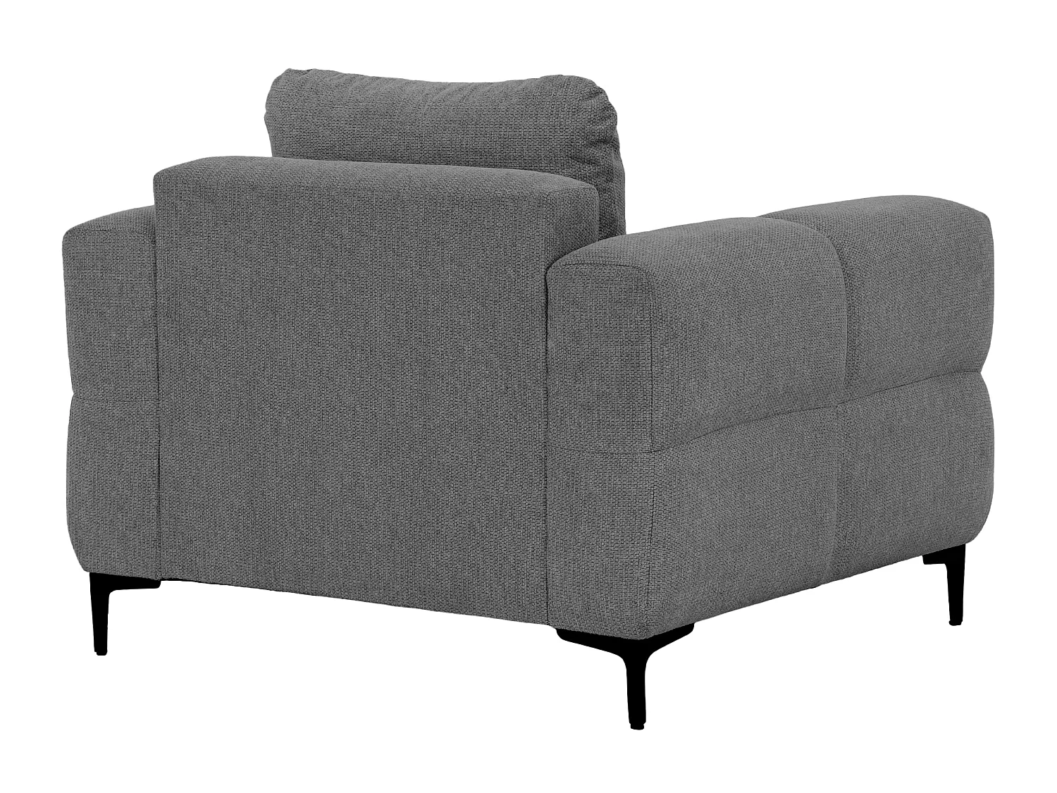 ELTON - Fauteuil en tissu lisse - Gris foncé