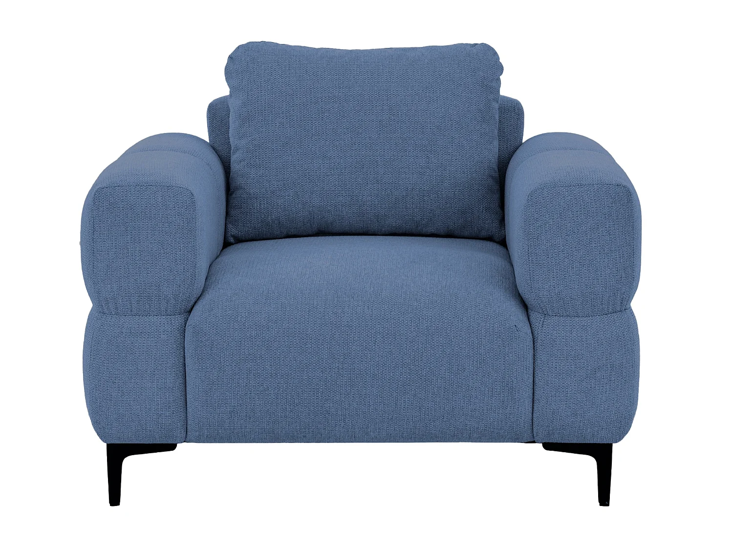 ELTON - Fauteuil en tissu lisse - Bleu