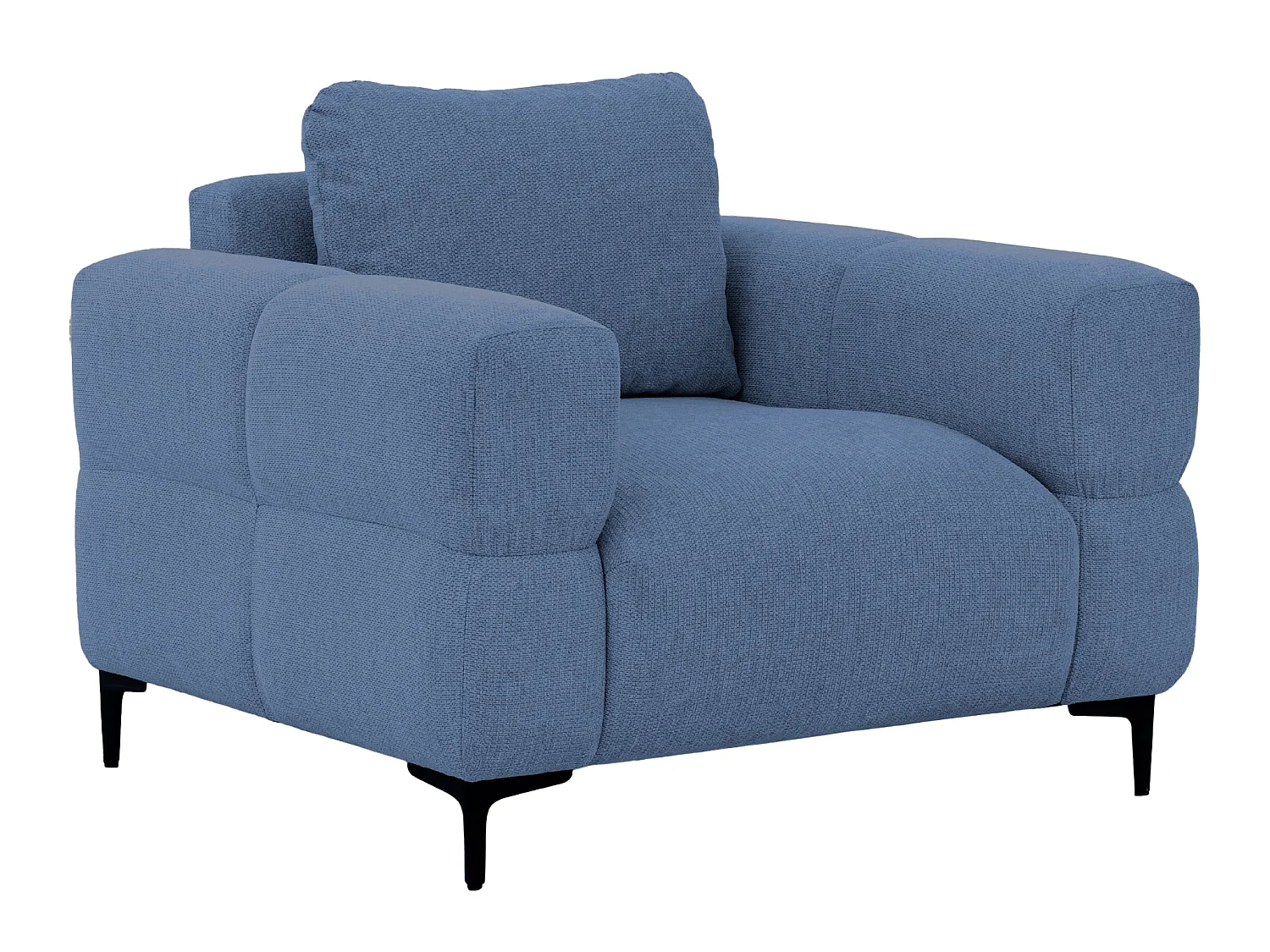 ELTON - Fauteuil en tissu lisse - Bleu