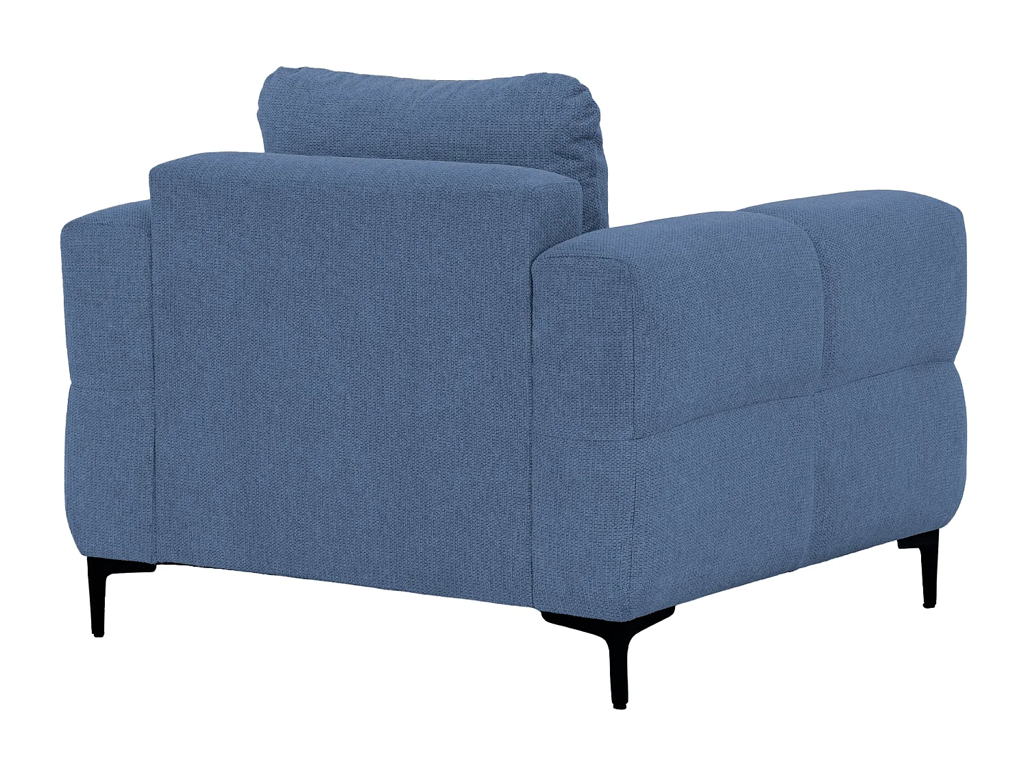 ELTON - Fauteuil en tissu lisse - Bleu
