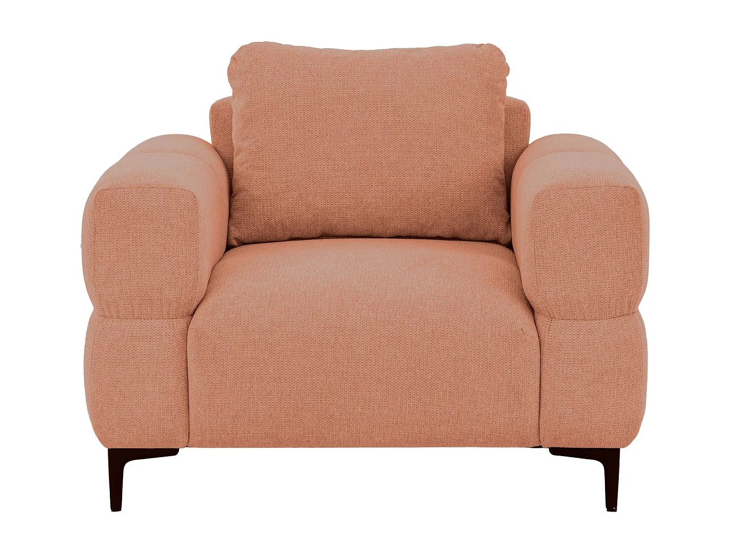 ELTON - Fauteuil en tissu lisse - Terracotta