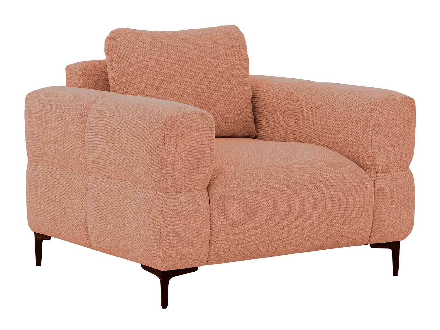 ELTON - Fauteuil en tissu lisse - Terracotta