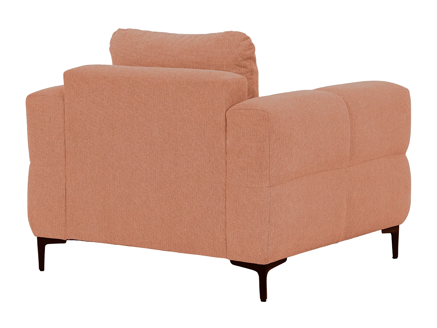 ELTON - Fauteuil en tissu lisse - Terracotta